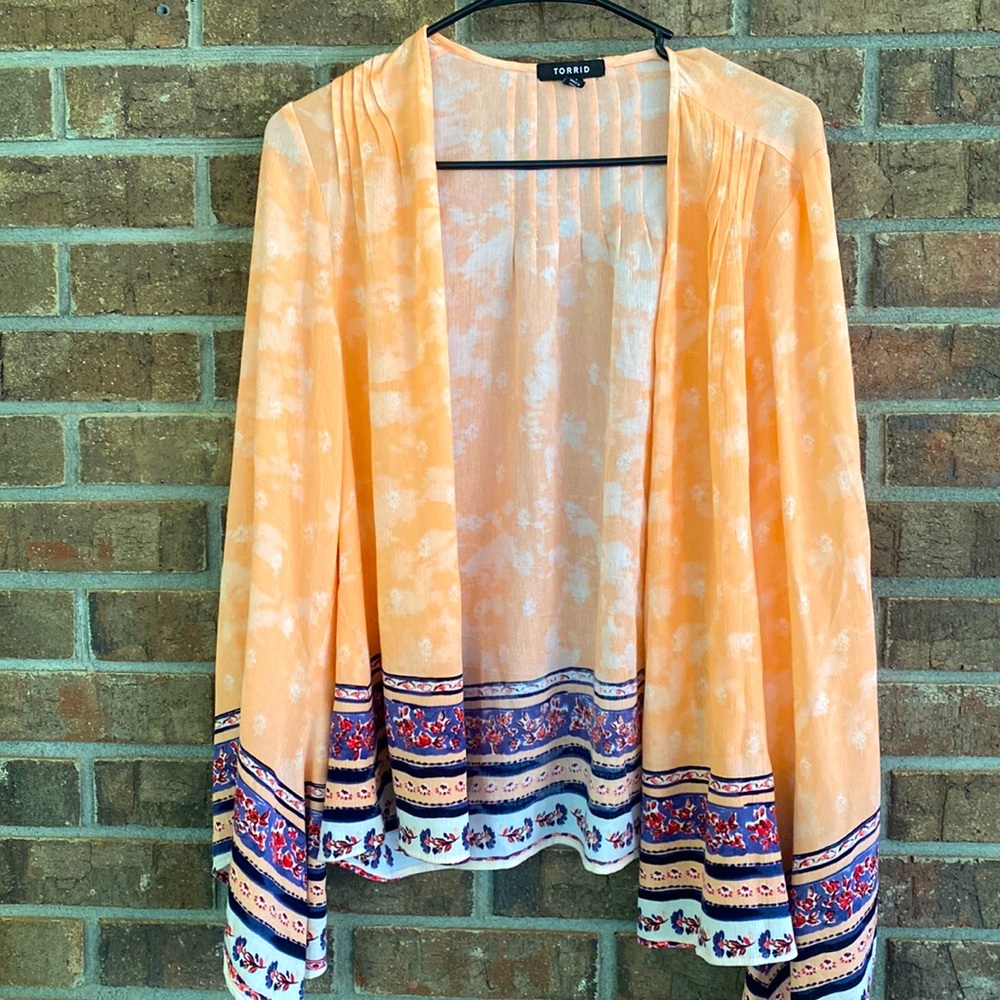 Torrid vibrant lightweight open cardigan size 1